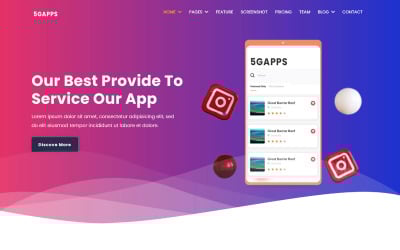 5gapps - Víceúčelová šablona webových stránek aplikace