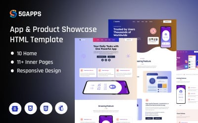 5gapps - Webbplatsmall för mobilappar och produktpresentation