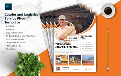 Koerier &amp;amp; Logistiek Flyer-sjabloon vol.05