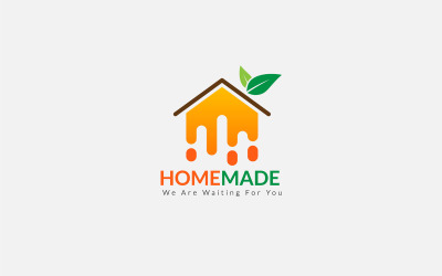 Modèle de logo de fabrication de légumes faits maison de logo de nourriture