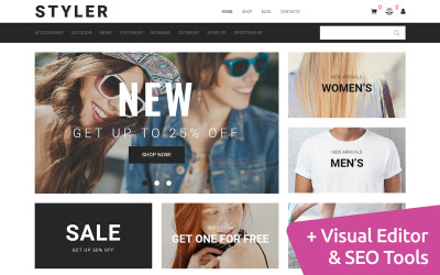 Modèle de site Web de commerce électronique MotoCMS de magasin de vêtements