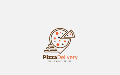 Pizza leverans logotyp formgivningsmall