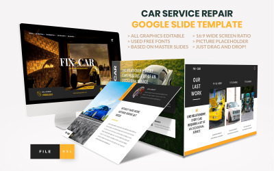 Plantilla de diapositiva de Google del servicio de reparación de automóviles