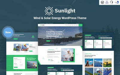 Sluneční světlo - WordPress téma reagující na větrnou a sluneční energii