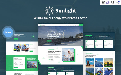 Solljus - Responsivt WordPress-tema för vind och solenergi