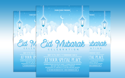 Szablon ulotki Eid Mubarak