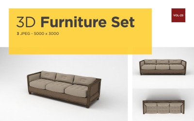 Maquete de produto de luxo para sofá de vista frontal 3d foto Vol-25