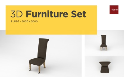 Modern Arm Chair Front View Furniture 3d Photo Vol- 18  Product Mockup
