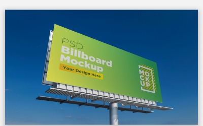 Roadside Hooding Billboard Mockup Side View With Single Pole