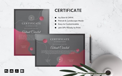 Adrian Carolist - šablona certifikátu