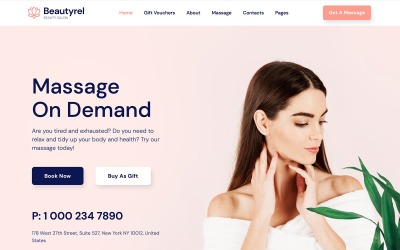 Kostenlose Beautyrel - Responsive Website-Vorlage für Schönheitssalons