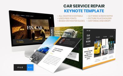 Modello di keynote del servizio di riparazione auto
