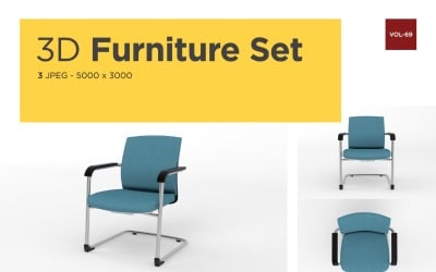 Modern Arm Chair Front View Furniture 3d Photo Vol- 69 Mockup do produto