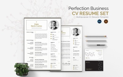 Modelos de currículo para impressão de CV da Perfection Business