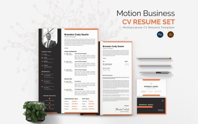 Motion Business CV afdrukbare CV-sjablonen