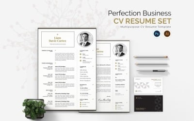 Perfection Business CV Druckbare Vorlagen für Lebensläufe
