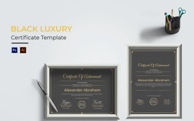Шаблон сертификата Black Luxury