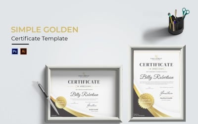 Simple Golden Certificate template