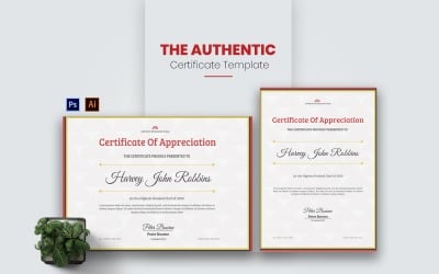 Authentic Design Certificate template