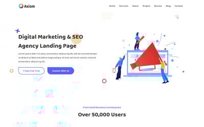 Axiom - SEO Agency &amp;amp; Digital Marketing Landing Page Vorlage