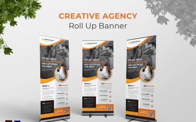 Banner enrollable de agencia creativa