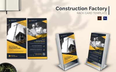 Brochura de cartão de rack de fábrica de construção