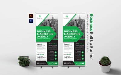 Business Marketing Roll Up Banner Set