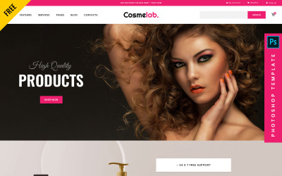 Cosmelab - Gratis e-commerce PSD-sjabloon