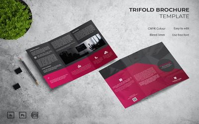 Деловой стиль - шаблон брошюры Trifold