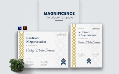 Modèle de certificat de conception de magnificence