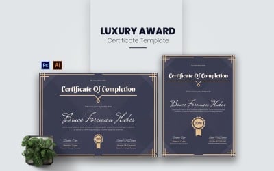 Modèle de certificat de récompense de luxe