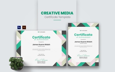 Modelo de certificado de mídia criativa