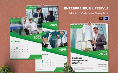 Retrato de calendario de estilos de vida de empresario