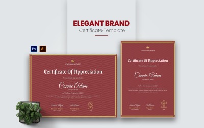 Šablona certifikátu elegantní značky