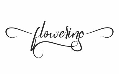Blommande kalligrafi handstil teckensnitt