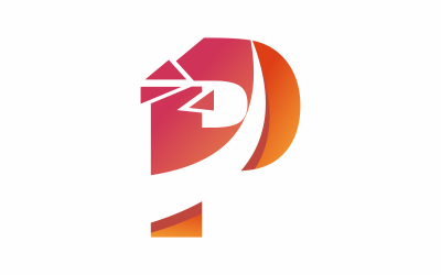 Bokstaven P Digital logotyp mall