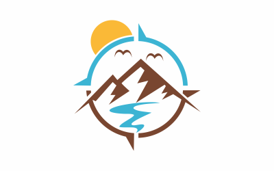 Compass Mountain Logo sjabloon
