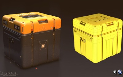 Sci-Fi Equipement Box Low Poly 3D-Modell