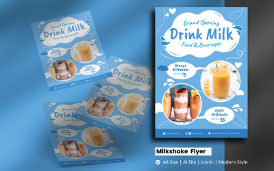 Szablon tożsamości korporacyjnej broszury Milkshake