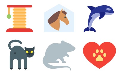 Dieren Icon Pack in kleurstijl