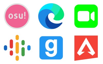 Logotyper Ikonpaket i färgstil