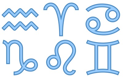 Mavi UI Stilinde Astroloji Simge Paketi
