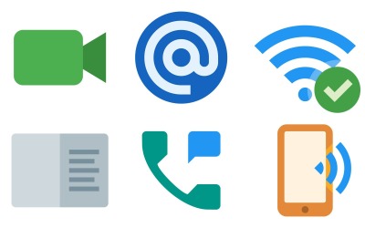 Pack d'icônes mobiles dans le style de couleur