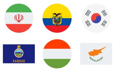 Pacote de ícones de bandeiras em estilo de cores