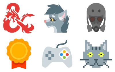 Pacote de ícones de jogos em estilo de cores