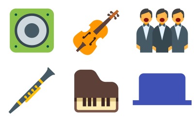 Pacote de ícones de música em estilo de cores