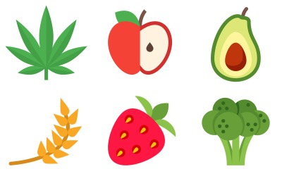 Planten Icon Pack in kleurstijl