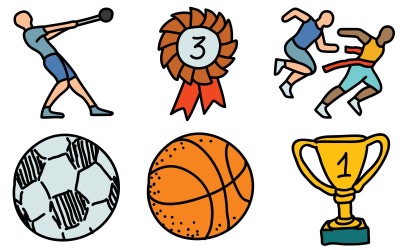 Doodle Stilinde Spor Simge Paketi