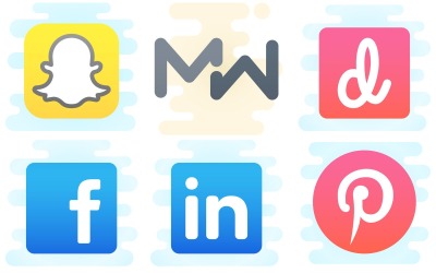 Pack d'icônes de logos dans un style Clipart mignon