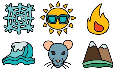 Pacote de ícones de astrologia em estilo Doodle